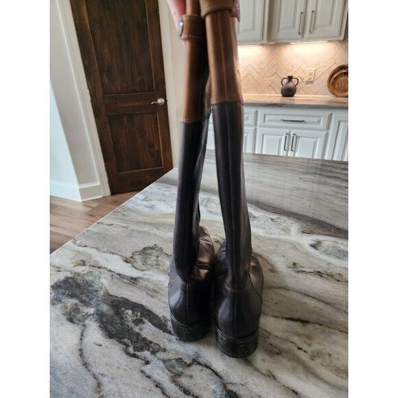 Womens Italian Leather 2‎ Toned Riding Boots Size 37 Tremp - Picture 4 of 9